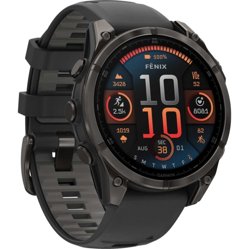 Garmin fenix 8 AMOLED Sapphire GPS Smartwatch - 47mm - Schwarz/Titan Carbongrau DLC – Bild 2
