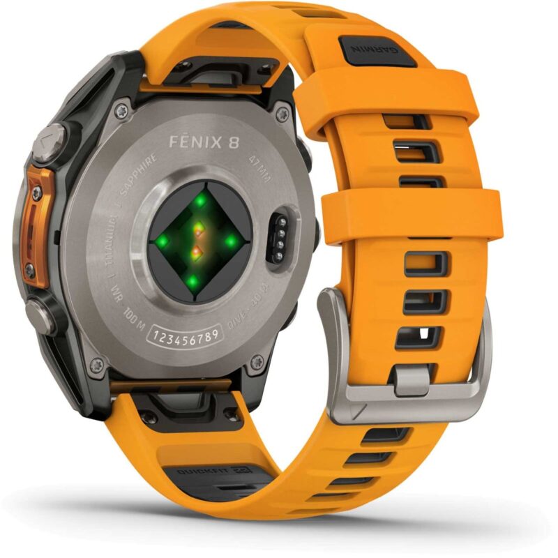 Garmin fenix 8 AMOLED Sapphire GPS Smartwatch - 47mm - Graphit/Spark Orange Titan – Bild 3