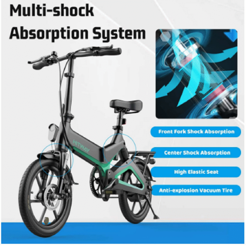 E-Bike Falt Elektrofahrrad 25km/h, 16 Zoll Pedelec Elektrisches – Bild 4